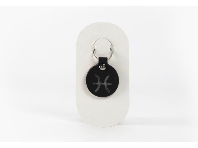 Porte-clé en cuir Rond - Signe Zodiaque -