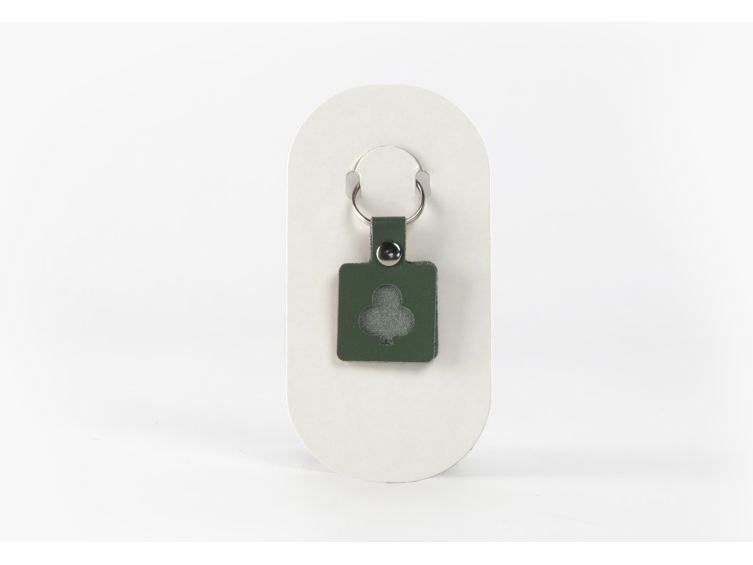 Porte-clé en cuir Carré Trèfle - 03-023-01