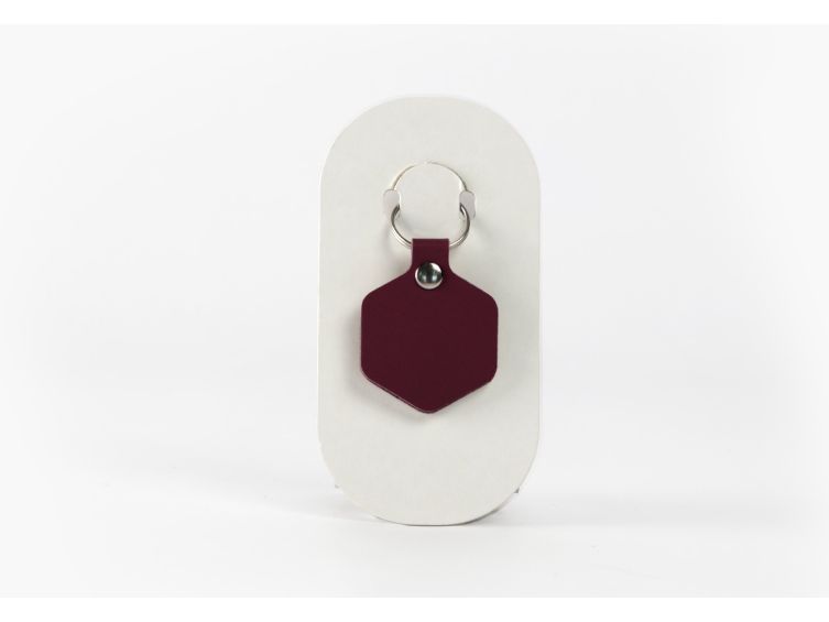 Porte-clé en cuir Hexagone - 03-034-01
