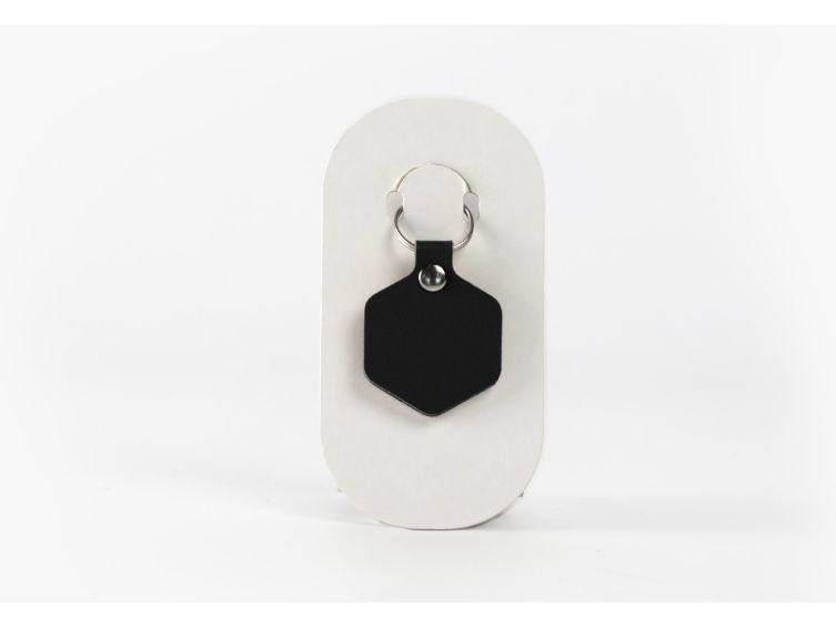 Porte-clé en cuir Hexagone - 03-034-01