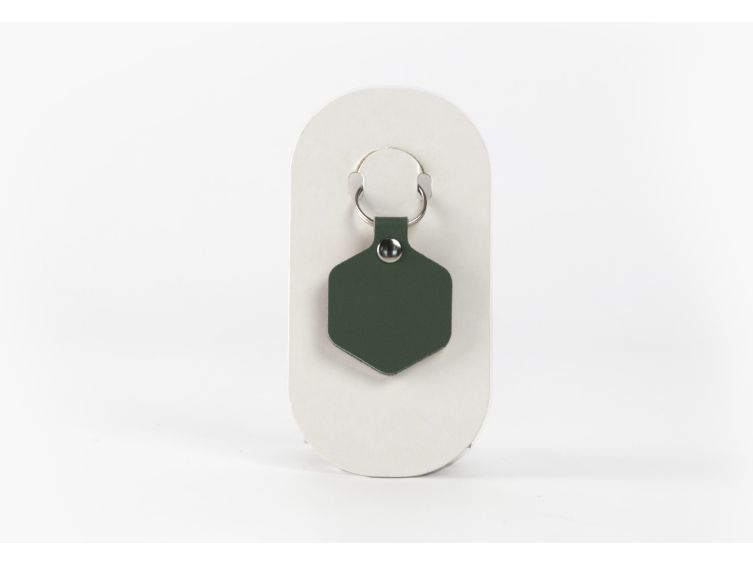 Porte-clé en cuir Hexagone - 03-034-01