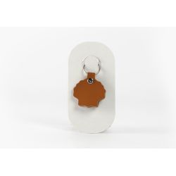 Porte-clé en cuir Coquille St Jacques - 03-056-01