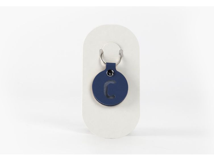 Porte-clé en cuir Rond - Alphabet -