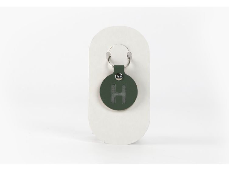 Porte-clé en cuir Rond - Alphabet -