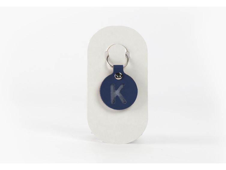 Porte-clé en cuir Rond - Alphabet -