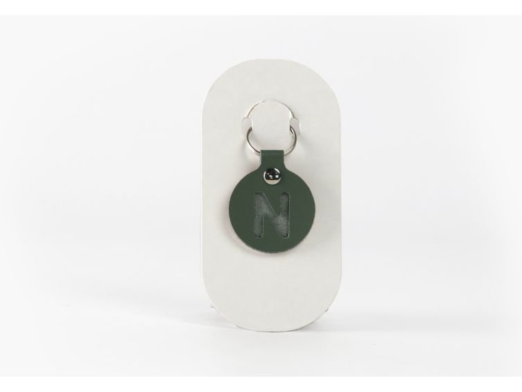 Porte-clé en cuir Rond - Alphabet -