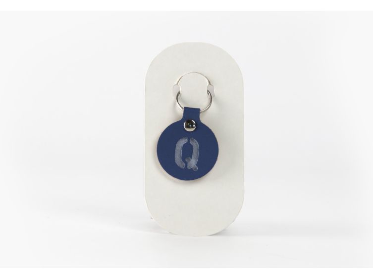 Porte-clé en cuir Rond - Alphabet -