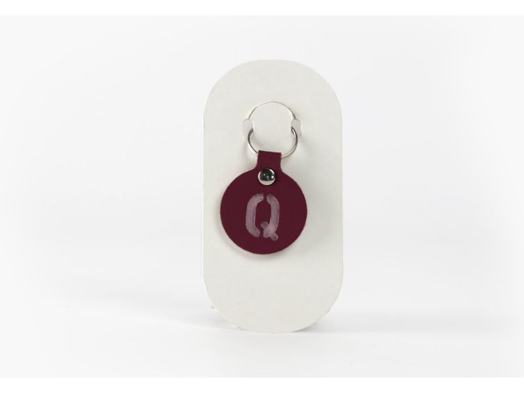 Porte-clé en cuir Rond - Alphabet -