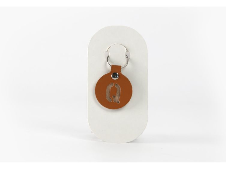 Porte-clé en cuir Rond - Alphabet -