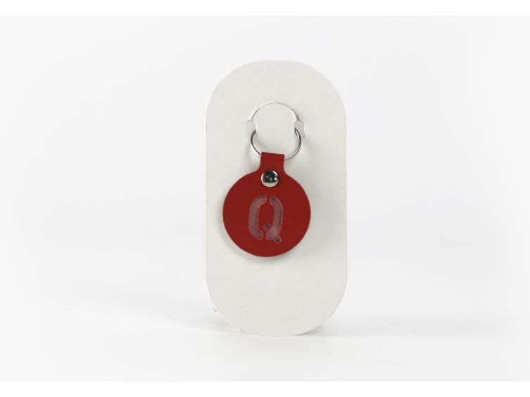 Porte-clé en cuir Rond - Alphabet -