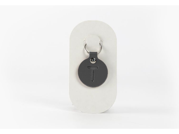 Porte-clé en cuir Rond - Alphabet -