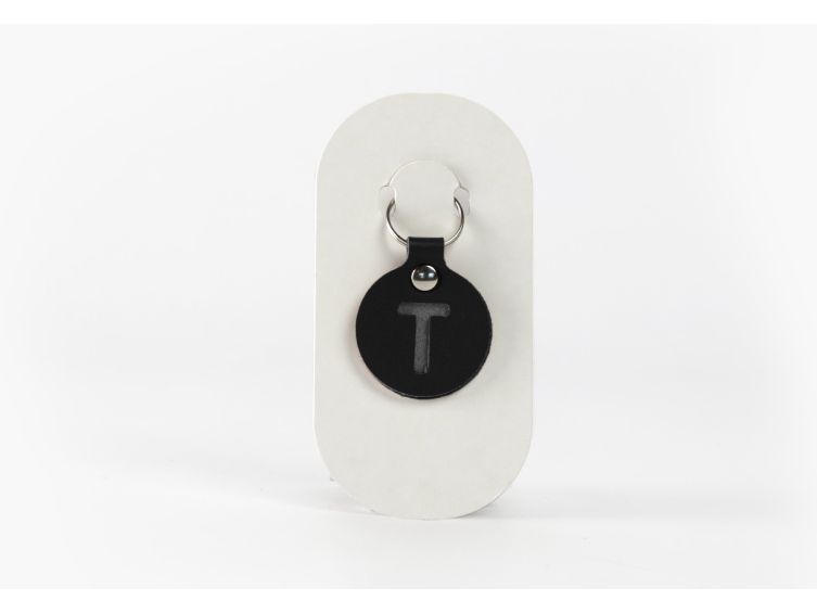 Porte-clé en cuir Rond - Alphabet -