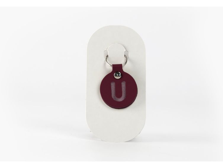 Porte-clé en cuir Rond - Alphabet -