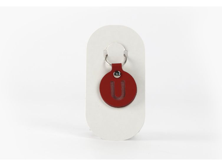 Porte-clé en cuir Rond - Alphabet -