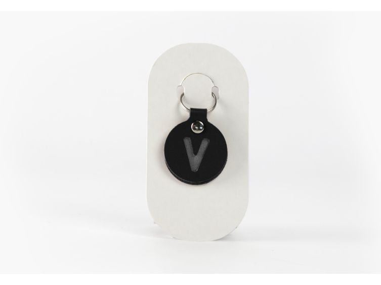 Porte-clé en cuir Rond - Alphabet -