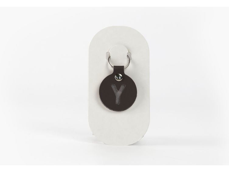 Porte-clé en cuir Rond - Alphabet -