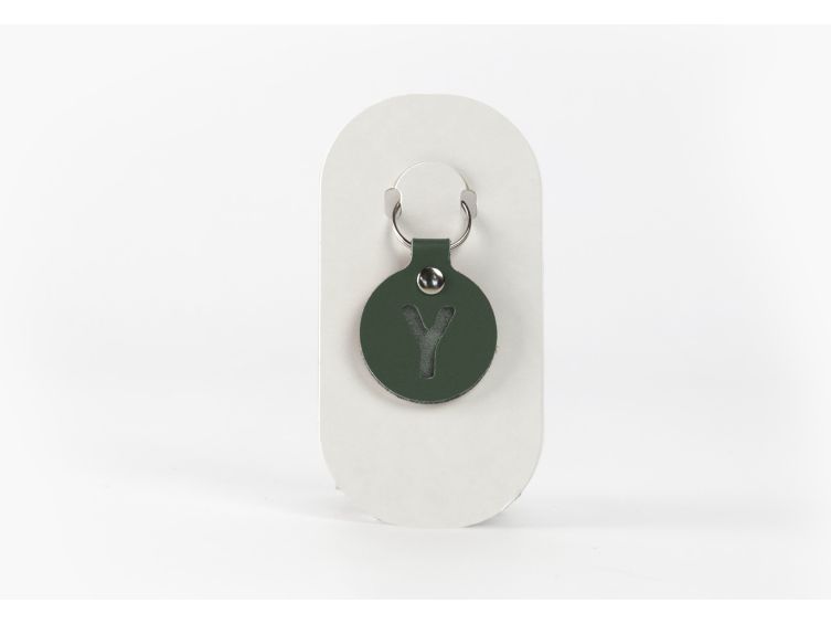 Porte-clé en cuir Rond - Alphabet -