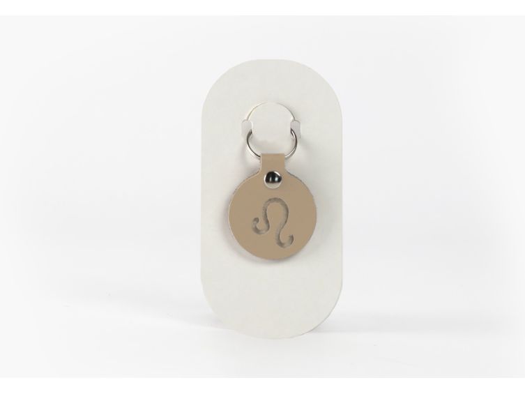 Porte-clé en cuir Rond - Signe Zodiaque -