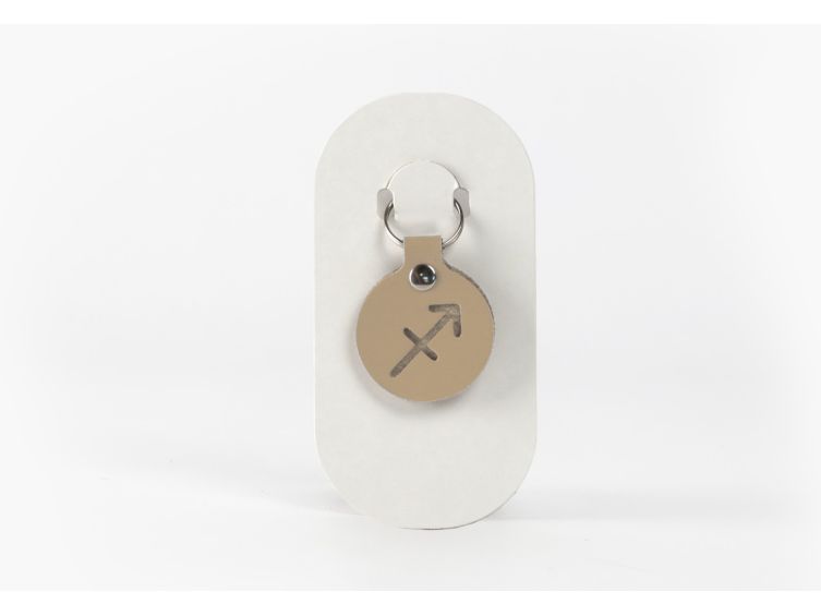 Porte-clé en cuir Rond - Signe Zodiaque -