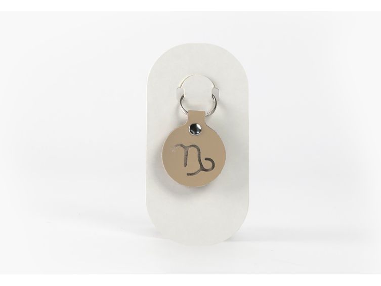 Porte-clé en cuir Rond - Signe Zodiaque -