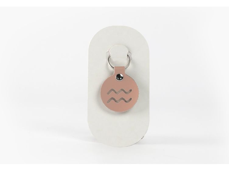 Porte-clé en cuir Rond - Signe Zodiaque -