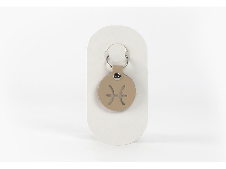 Porte-clé en cuir Rond - Signe Zodiaque -