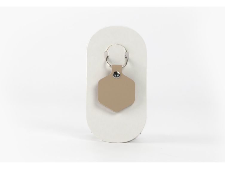 Porte-clé en cuir Hexagone - 03-034-01
