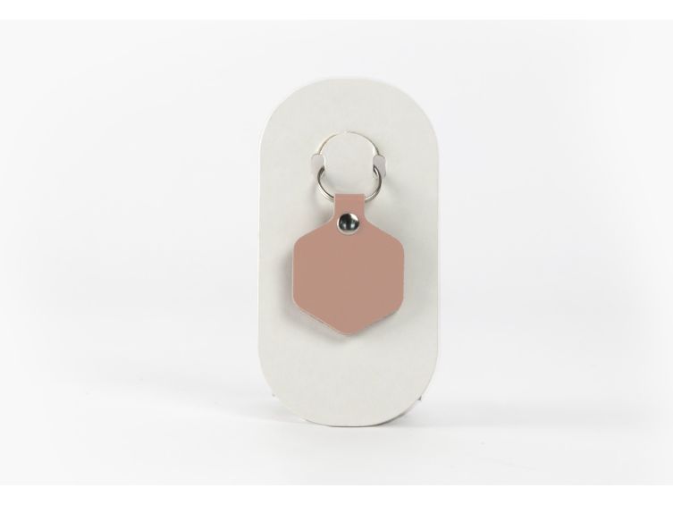 Porte-clé en cuir Hexagone - 03-034-01