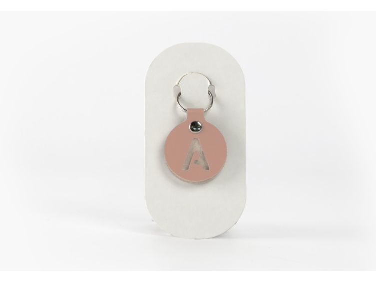 Porte-clé en cuir Rond - Alphabet -