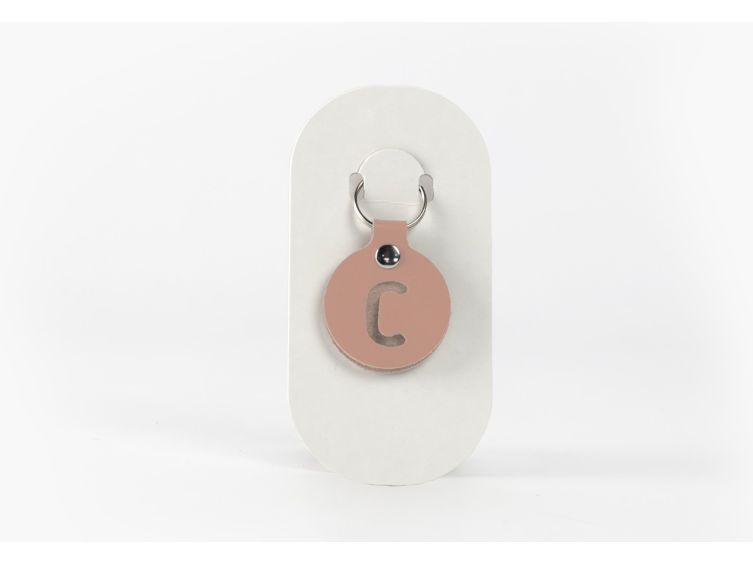 Porte-clé en cuir Rond - Alphabet -