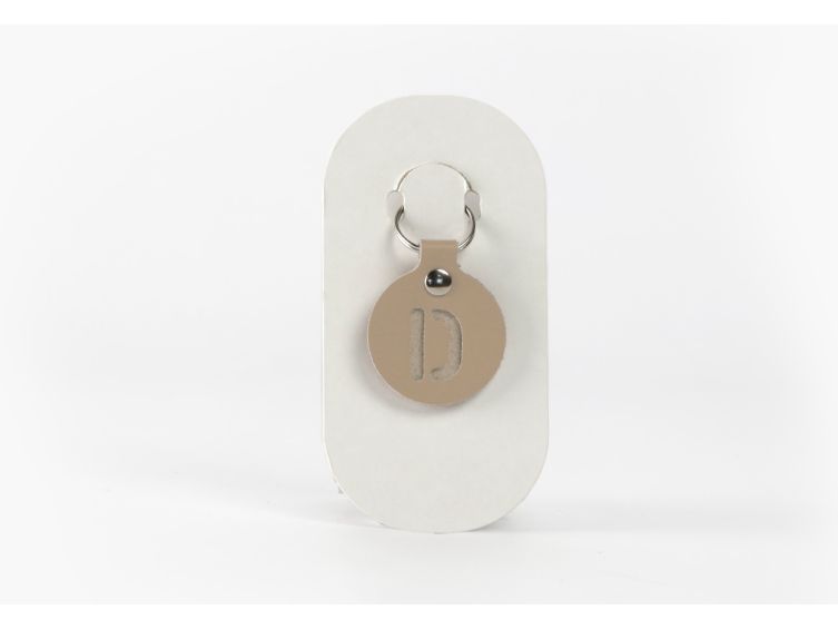 Porte-clé en cuir Rond - Alphabet -