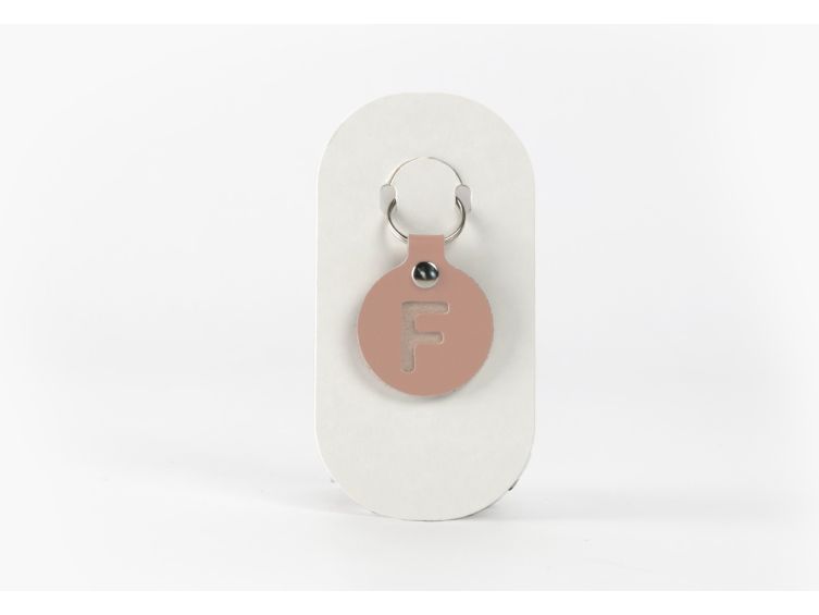 Porte-clé en cuir Rond - Alphabet -