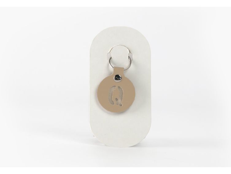 Porte-clé en cuir Rond - Alphabet -