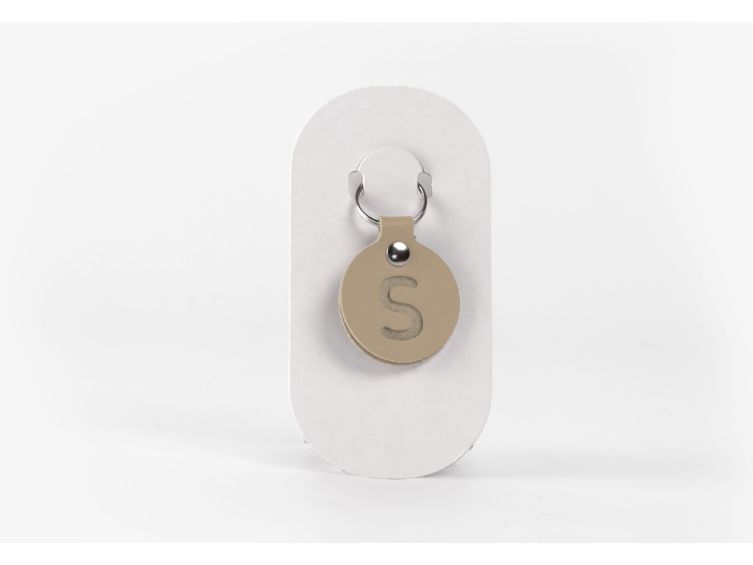 Porte-clé en cuir Rond - Alphabet -