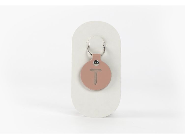 Porte-clé en cuir Rond - Alphabet -
