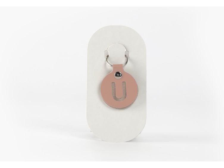 Porte-clé en cuir Rond - Alphabet -