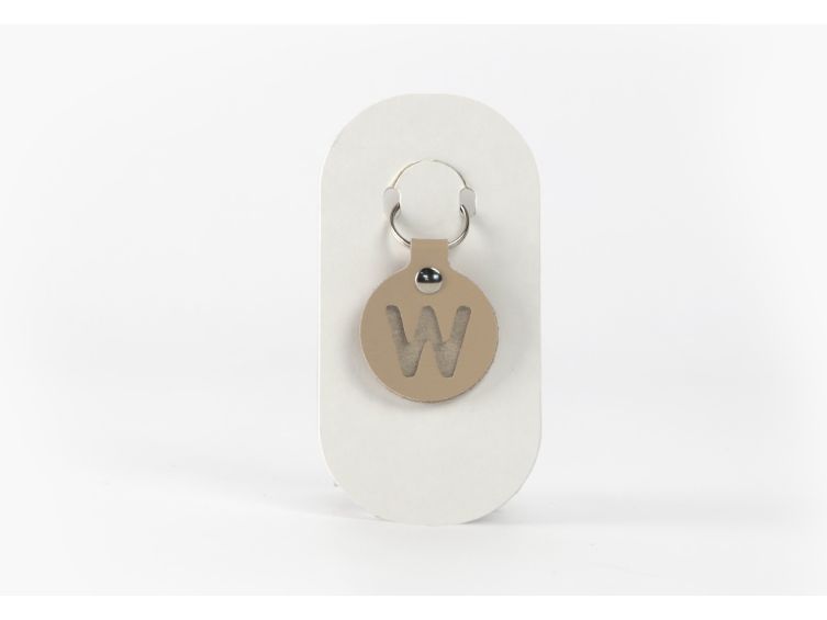 Porte-clé en cuir Rond - Alphabet -