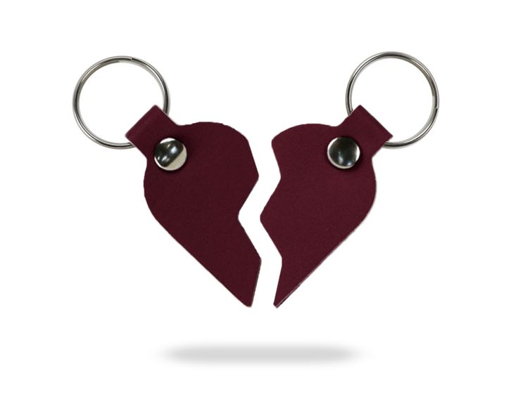 Ensemble porte-clé en cuir Coeur Brisé - 03-045 + 046-01