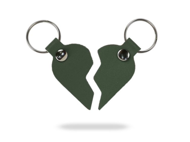 Ensemble porte-clé en cuir Coeur Brisé - 03-045 + 046-01