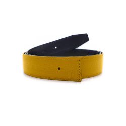 Ceinture cuir réversible 30mm compatible boucle Hermes, noir lisse et golden  grainé - 5002