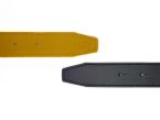 Ceinture cuir réversible 30mm compatible boucle Hermes, noir lisse et golden  grainé - 5002