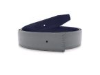 Ceinture cuir réversible 30mm compatible boucle Hermes, marine lisse et gris grainé - 5002