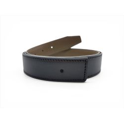 Ceinture cuir réversible 38mm compatible boucle H, noir lisse et havane grainé - 5003