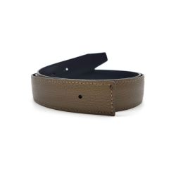 Ceinture cuir réversible 38mm compatible boucle H, noir lisse et havane grainé - 5003