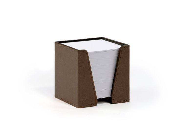 Cube à Post-It en cuir luxe marron - CB900