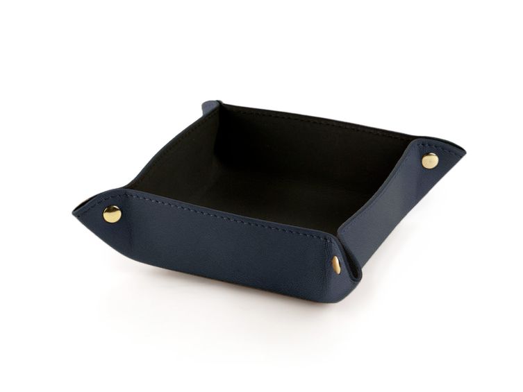 Vide poche en cuir luxe bleu marine - VP900