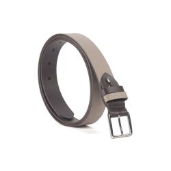 Ceinture cuir reverso marron foncé / tourbe - 11100