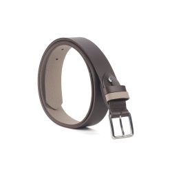 Ceinture cuir reverso marron foncé / tourbe - 11100