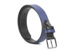 Ceinture cuir reverso noir / bleu - 11100