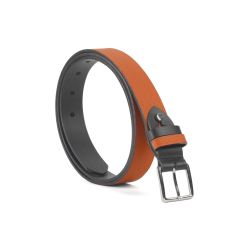 Ceinture cuir reverso noir / orange - 11100